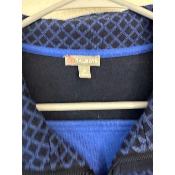 T by Talbots Blue Print Zip Jacket XL Activewear Casual - Picture 4 of 7